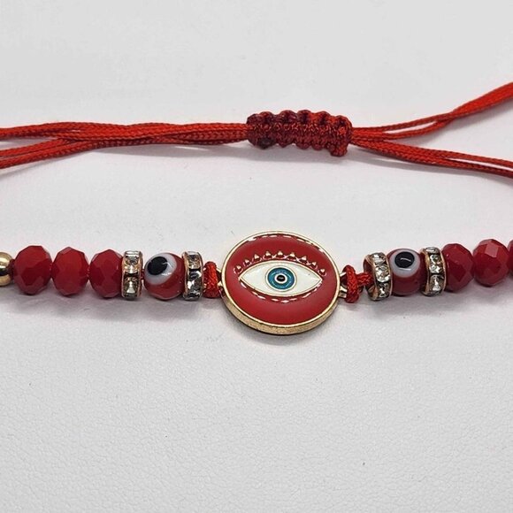 Brand New Red Evil Eye Adjustable Bracelet - Picture 2 of 4